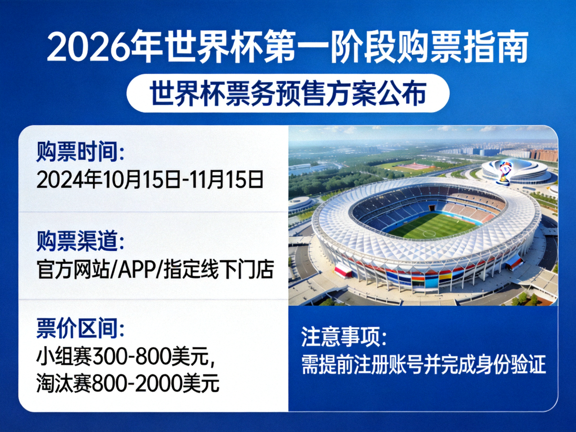 世界杯票务预售方案公布：2026年世界杯第一阶段购票指南